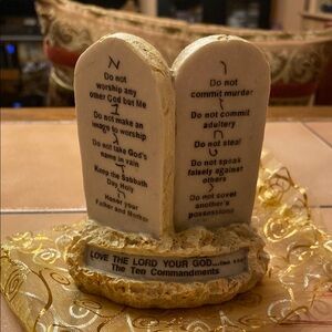 Stone Like Tablet Home Accent with Ten Commandments (Free w Purchase!)